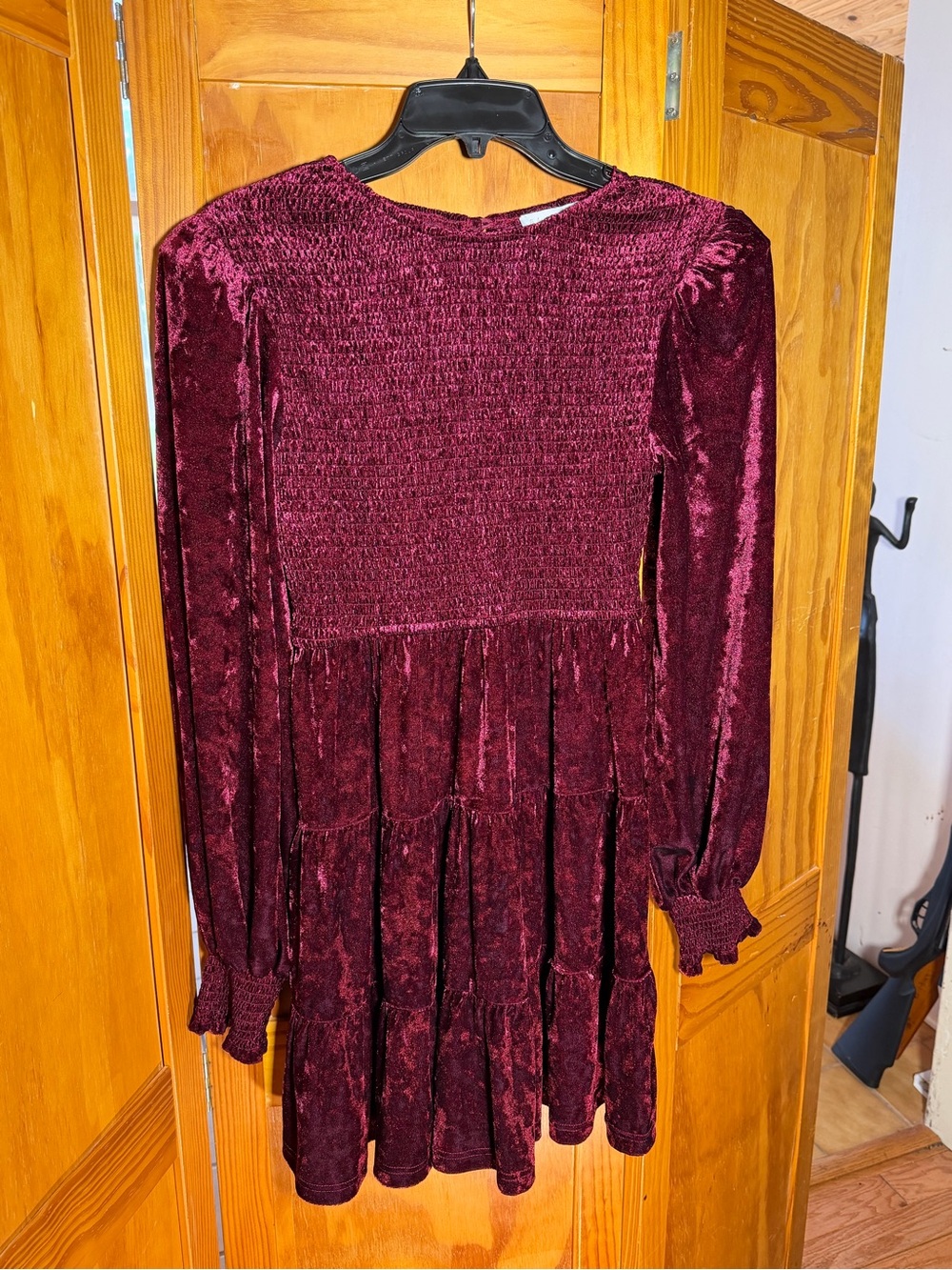 Baltic Born Kele Crushed Velvet Mini Dress, Deep Berry| Sz M| Coquette, Cottage